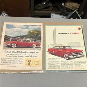 Vintage Car Advertisement Art Print Set
